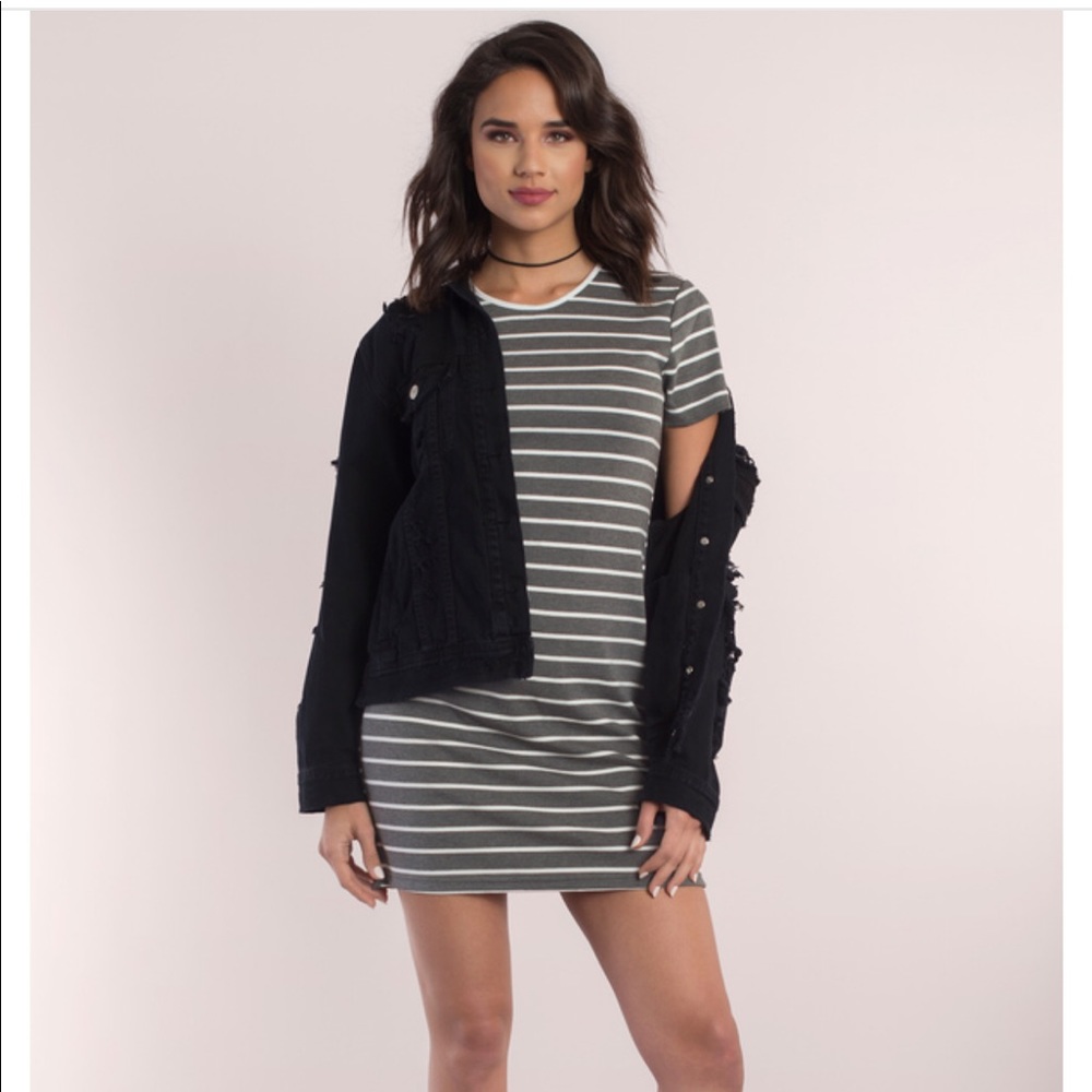 Mini stripe shift dress